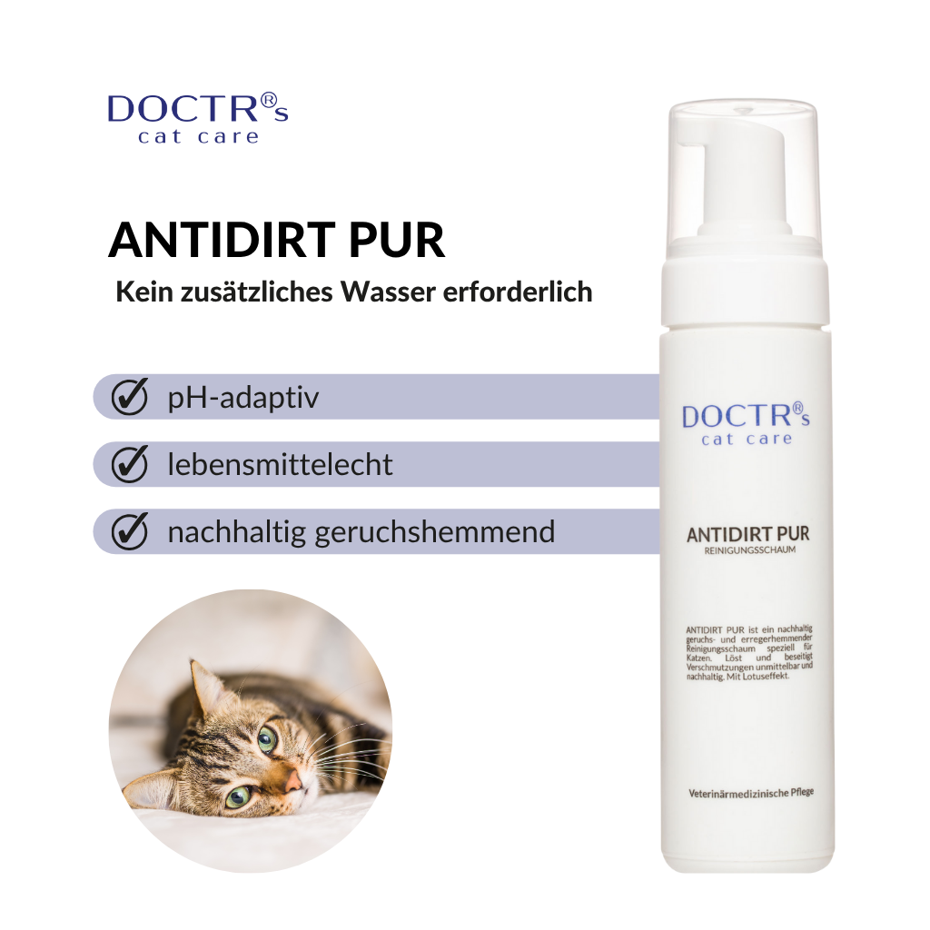 ANTIDIRT PUR – Reinigungsschaum für Katzen