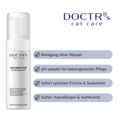 ANTIDIRT PUR – Reinigungsschaum für Katzen