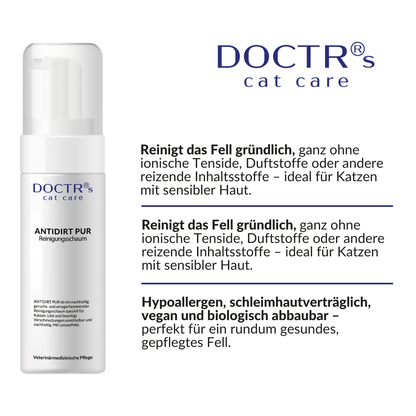 ANTIDIRT PUR – Reinigungsschaum für Katzen